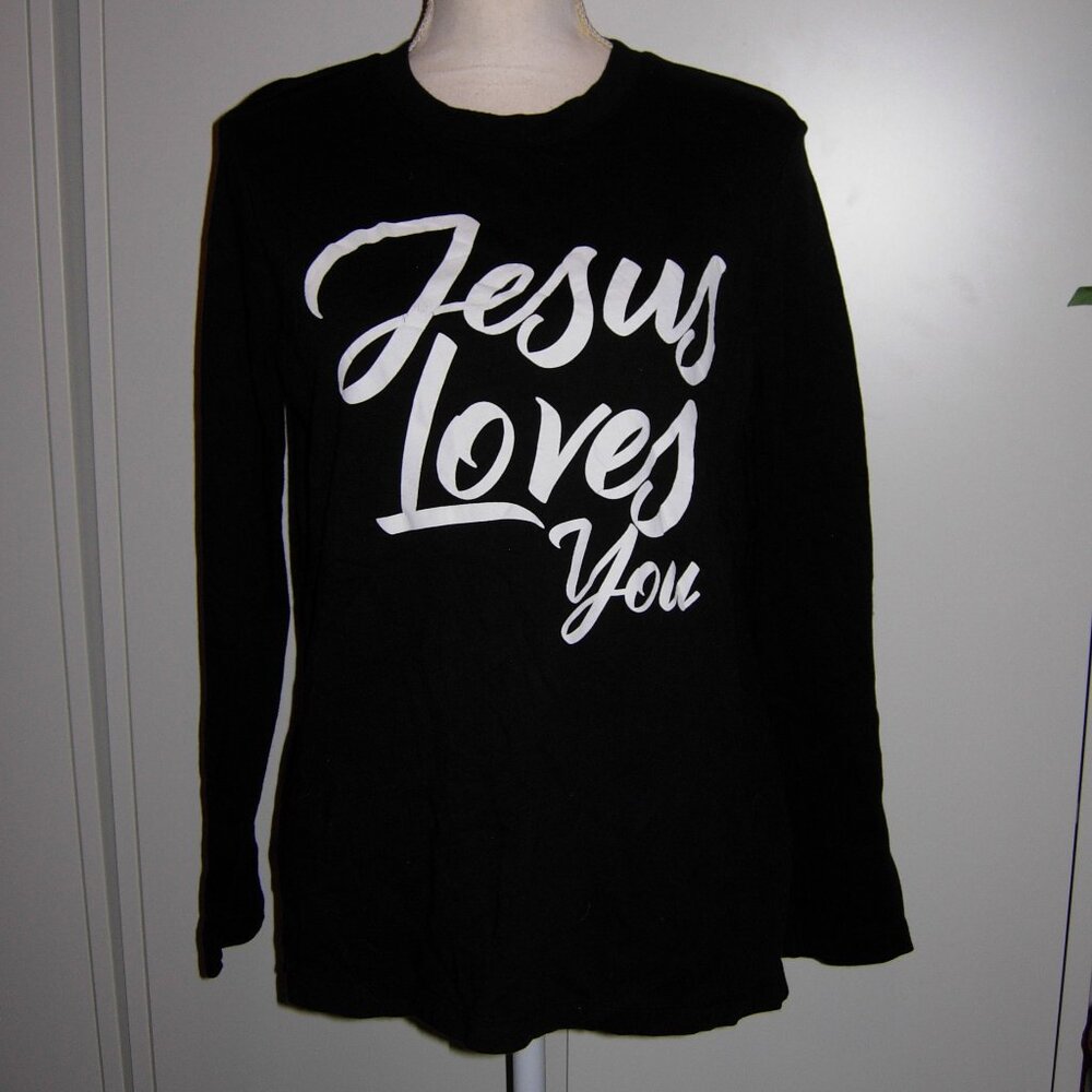 Color Alien Jesus Loves You Long Sleeve T-Shirt S